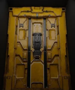 Sci-Fi Door for Bunker or other  Low-poly 3D model