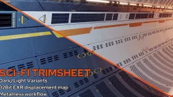 Sci-fi trim sheet 3D model