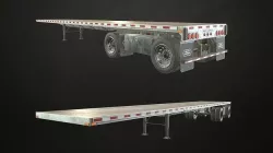 Semi Trailer Flatbed Low-poly 3D model