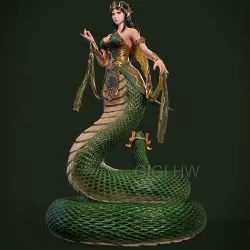 Serpent Lady Nyi Blorong Low-poly 3D model