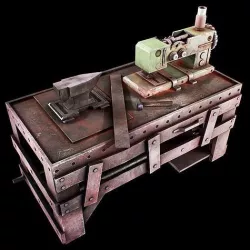Sewing Machine table Low Poly Low-poly 3D model