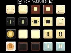 Soviet Light Switches Collection Low-poly 3D model