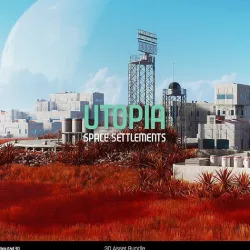 Space Settlements Low-poly 3D model