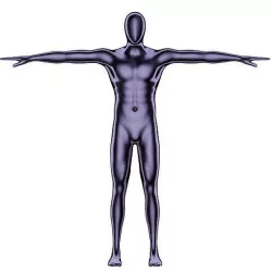 Sports male mannequin in T-pose 3D model
