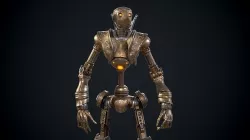 Steampunk mech Low-poly 3D model