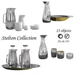Stelton collection tea set  3D model