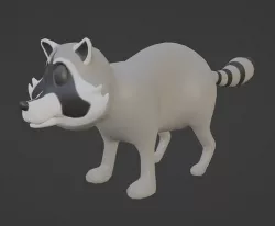 Stylize Raccoon Low-poly 3D model