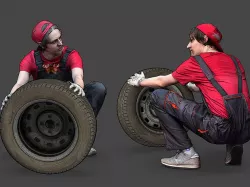 Stylized Car Mechanic Character 3D model