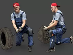 Stylized Car Mechanic Character 3D model