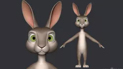 Stylized Cartoon Rabbit - Biped 3D model
