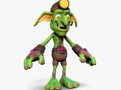Stylized cartoon tall goblin Low-poly 3D model