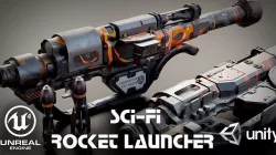 Stylized Sci-Fi Rocket launcher Low-poly 3D model