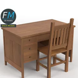 Teacher desk 3 3D model