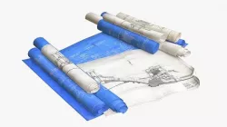 Technical Blueprints Low-poly 3D model
