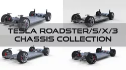 Tesla Roadster Model S X 3 Chassis Pack 3D model