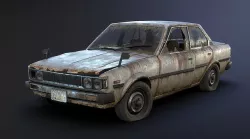 Toyota Corolla Rusty Low-poly 3D model