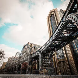 TRAIN BRIDGE MODULAR ART DECO STEAMPUNK Low-poly 3D model