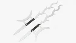Twin hooks tree swords 3D model
