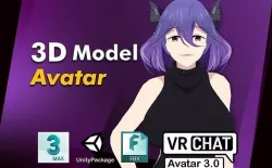 Vermeil in gold VRChat Avatar PC  3D model