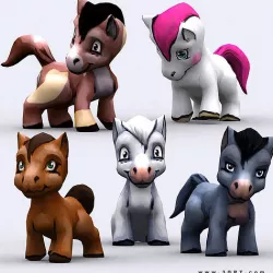 3DRT - Chibii Pony Low-poly 3D model