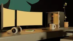 Aesthetic workplace 3D model