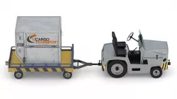 Airport Tug Clark CT30 Carrying Passengers Luggage 3D model