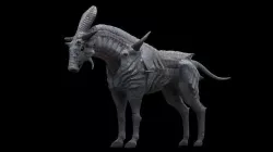 Alien horse creature Low-poly 3D model
