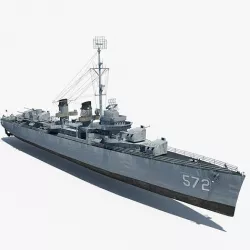 Allen M Sumner-class destroyer Low-poly 3D model
