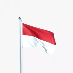 Animated Flag of Monaco Low-poly 3D model