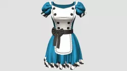 Apron Front Fairytale Cosplay Maiden Dress Low-poly 3D model