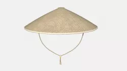 Asian Hat 01 Straw Beige - Character Design Fashion Low-poly 3D model