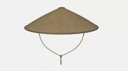 Asian Hat 02 Dark Straw - Character Design Fashion Low-poly 3D model