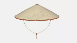 Asian Hat 03 Wood Straw - Character Design Fashion Low-poly 3D model