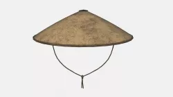 Asian Hat 04 Dirt - Character Design Fashion Low-poly 3D model