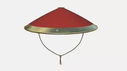 Asian Hat 08 Red Gold - Character Design Fashion Low-poly 3D model