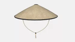 Asian Hat 09 Straw Black - Character Design Fashion Low-poly 3D model