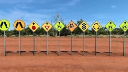 Australian Yellow Danger Road Signs Low-poly 3D model