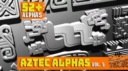 Aztec ALPHA BRUSHES  Volume 5 3D model