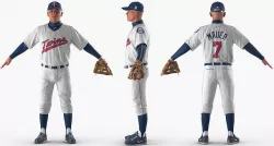 Baseball Player Rigged Twins 3D model