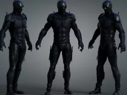 Black Noir Low-poly 3D model