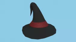 Black Red Wizard Hat - Character Design Fashion Low-poly 3D model