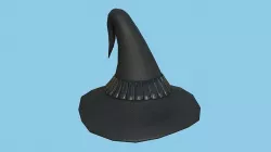 Black Witch Wizard Hat - Character Design Fashion Low-poly 3D model