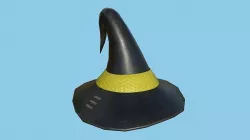 Black Yellow Wizard Hat - Character Design - Fashion Low-poly 3D model