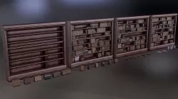 Books and bookcases Low-poly 3D model