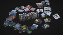 Books and Magazines Low-poly 3D model