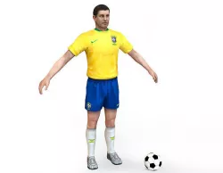 Brasil Soccer Player CATRig Pose A Low-poly  Low-poly 3D model