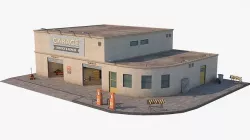 Car Repair Workshop Low-poly 3D model