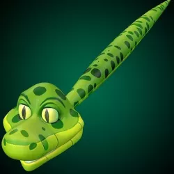 Cartoon Snake  Low-poly 3D model