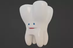 Cartoon Tooth Not Rigged 3D model