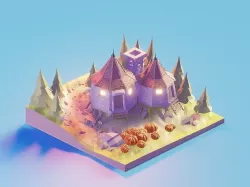 Cartoon Witch hut 3D model